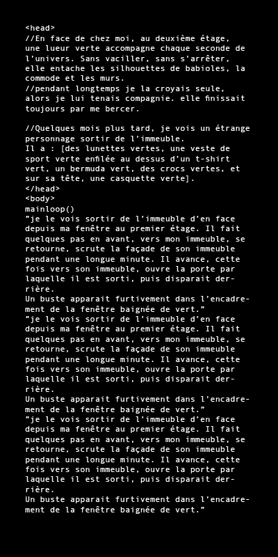 texte à propos du personnage en vert